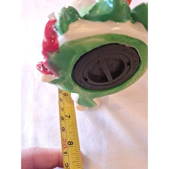 Flower Girl Fairy King Max Piggy Bank Ceramic 6 3/4" Orange Red Green - Picture 8 of 9